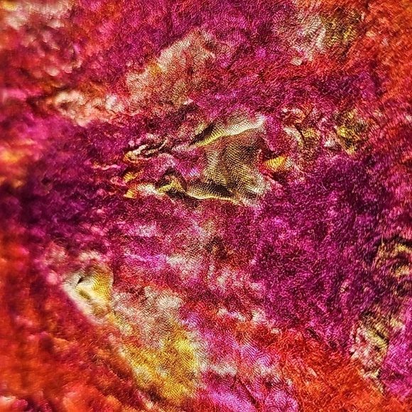Wool and silk scarf, orange and purple. Soft and lightweight. - Picture 6 of 7